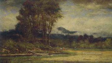 tonalism tonalist Painting - Landscape with Pond Tonalist George Inness